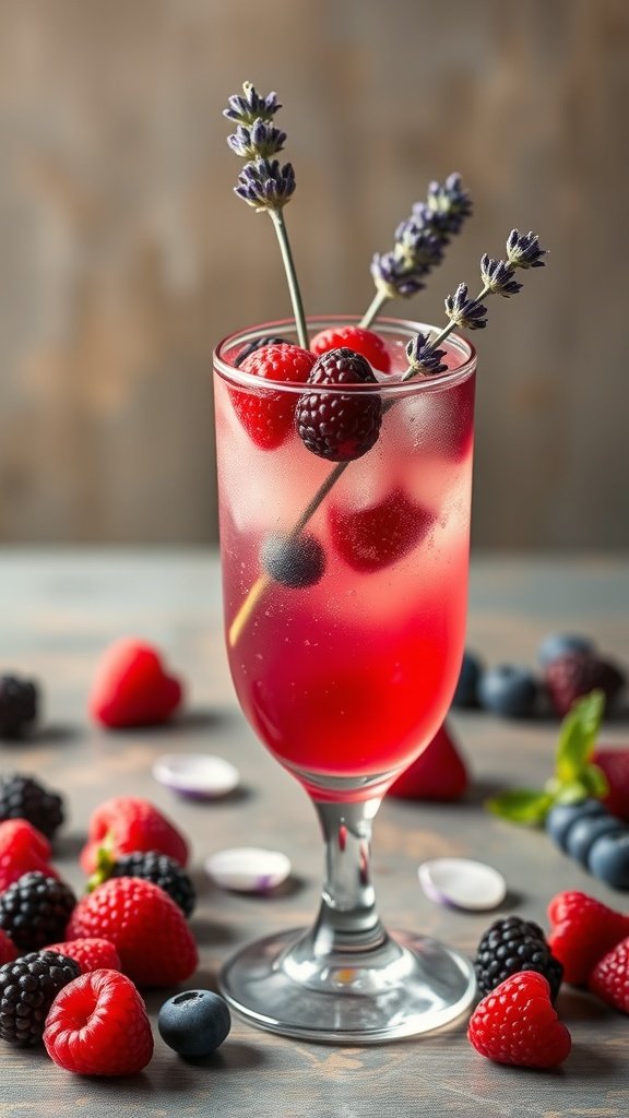 Berry Lavender Mocktail Spritz Recipe