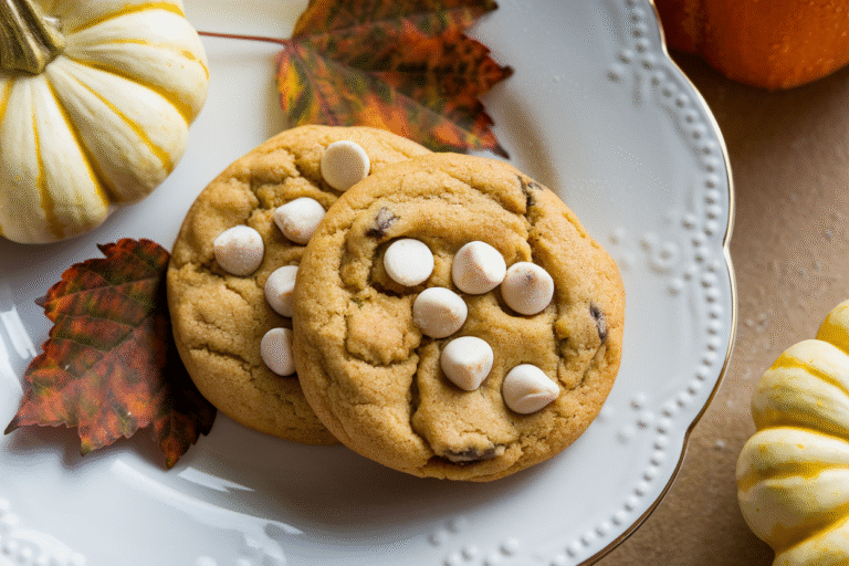 White Chocolate Chip Pumpkin Spice Cookies