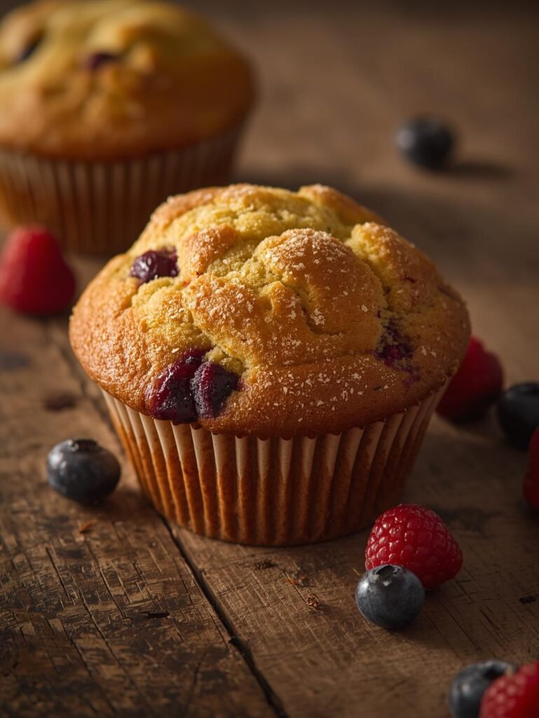 blueberry_raspberry_corn_meal_muffins