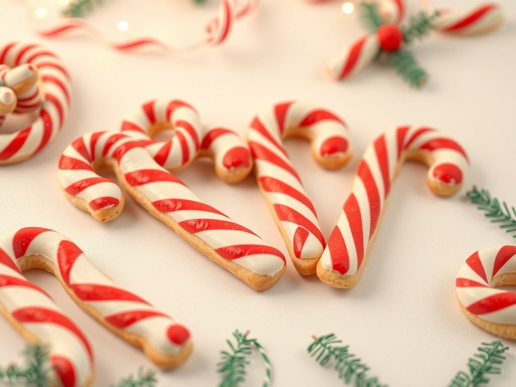 Colorful candy cane swirl cookies decorated for Christmas
