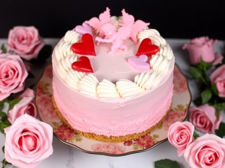 Valentines Pink Dreams Cupid Cheesecake