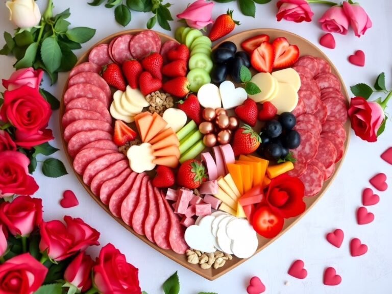 Romantic Heart Shaped Valentine’s Charcuterie Board Recipe