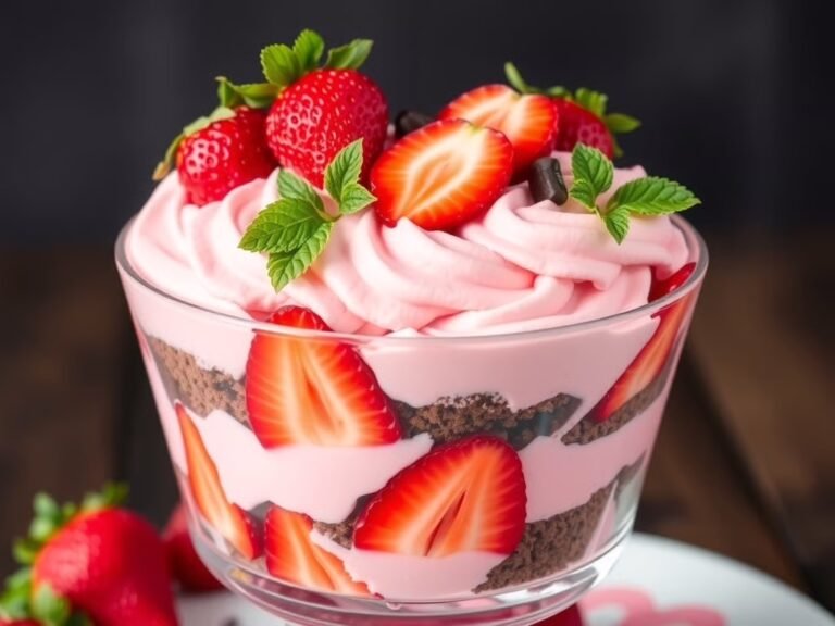 Romantic Red, Black & Pink Strawberry Valentine’s Trifle