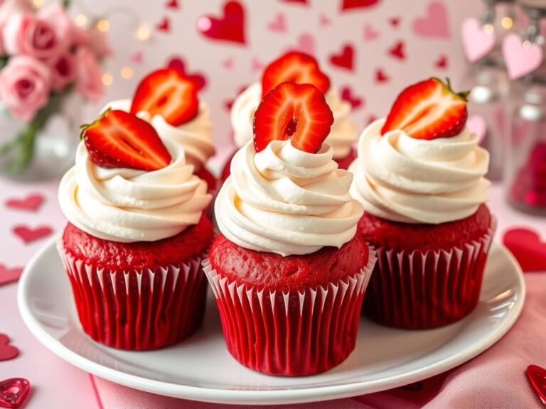 Gourmet Red Velvet Strawberry Shortcake Cupcakes