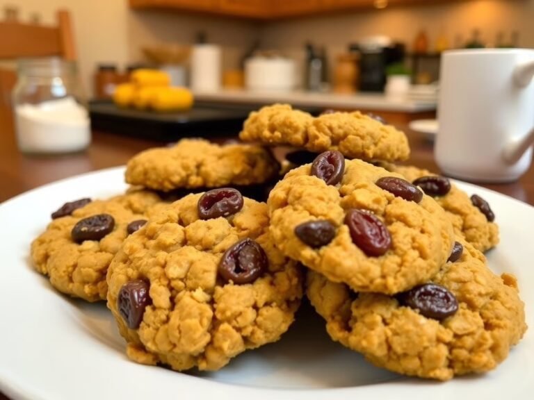 Low Fat No Sugar Chickpea Oatmeal Raisin Cookies