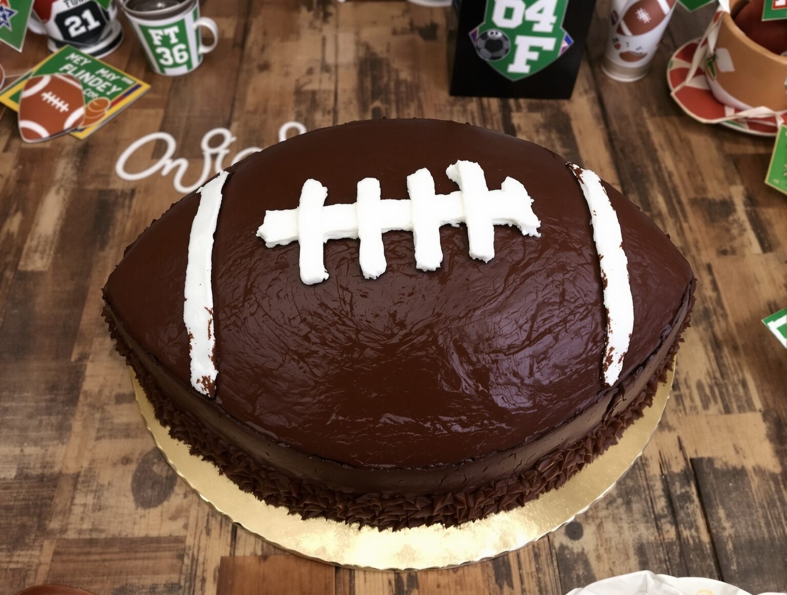 Super Bowl Chocolate Football Cake Recipe - Lil Chef and Mom