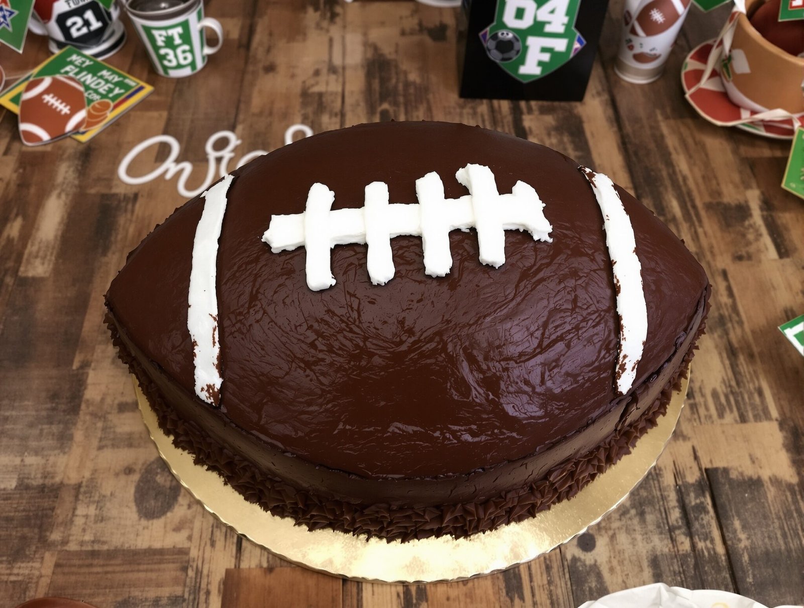 Super Bowl Chocolate Football Cake Recipe - Lil Chef and Mom